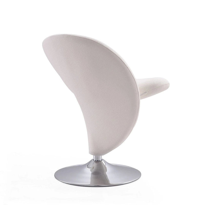 Poltrona girevole di design in misto lana cromato lucido