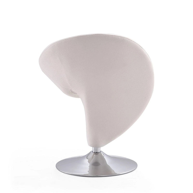 Poltrona girevole di design in misto lana cromato lucido