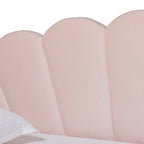 Letto da giorno moderno imbottito in velluto con letto estraibile rosa chiaro