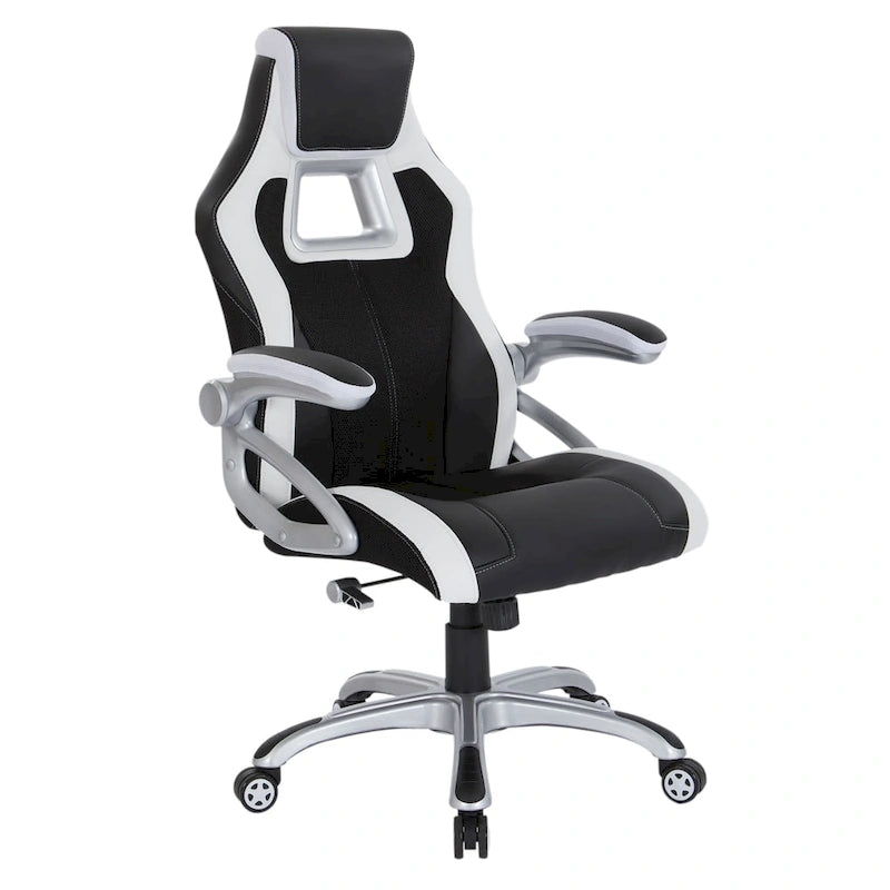 Sedia da gaming stile racing in similpelle e rete