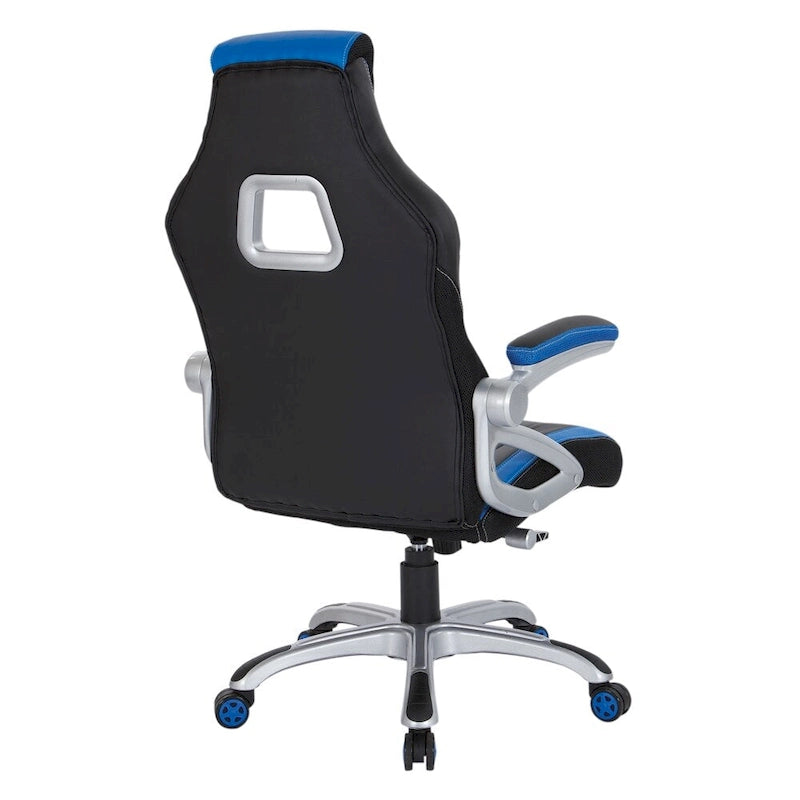 Sedia da gaming stile racing in similpelle e rete