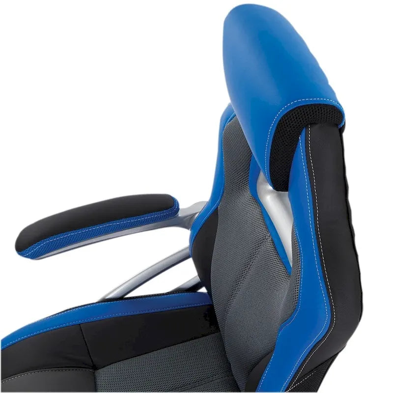 Sedia da gaming stile racing in similpelle e rete