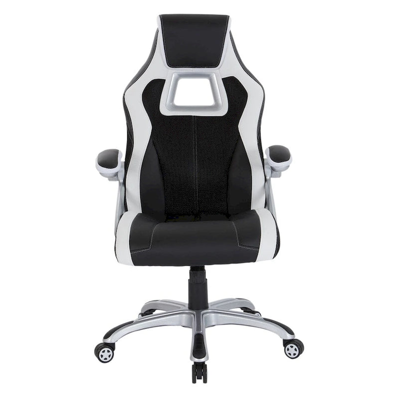 Sedia da gaming stile racing in similpelle e rete