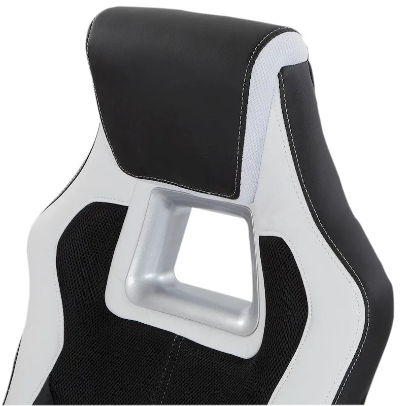 Sedia da gaming stile racing in similpelle e rete