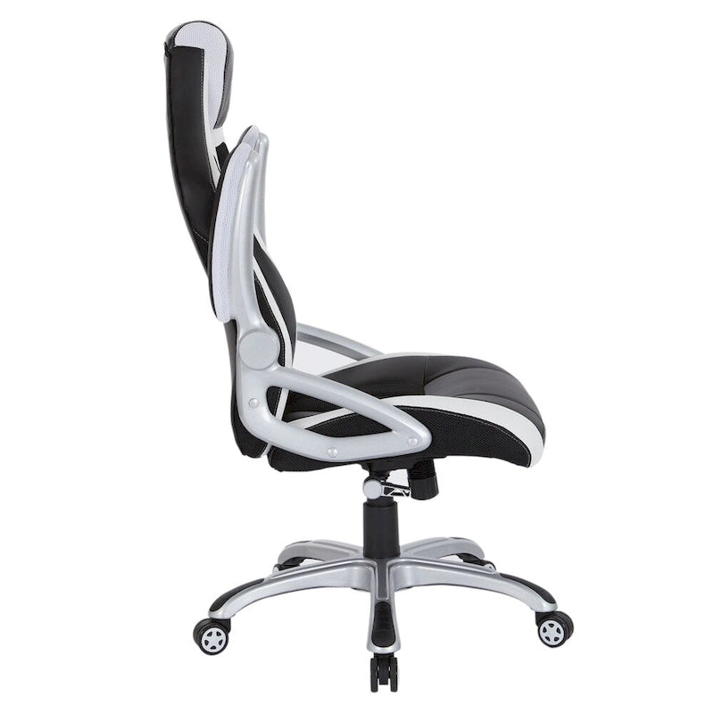 Sedia da gaming stile racing in similpelle e rete