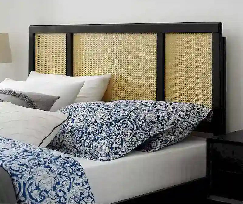 Benson Modern Queen Size Black Wooden Headboard