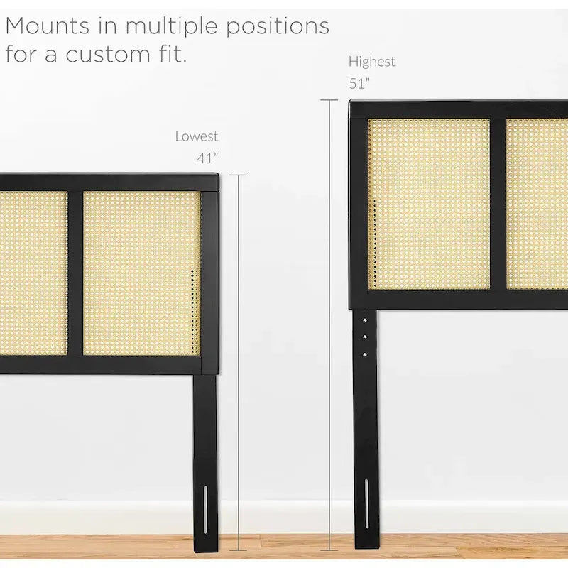Testiera moderna in legno nero per letto matrimoniale queen size