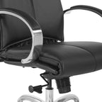 Sedia Direzionale Deluxe in Pelle Nera con Schienale Alto