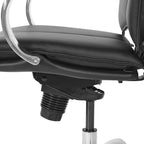 Sedia Direzionale Deluxe in Pelle Nera con Schienale Alto