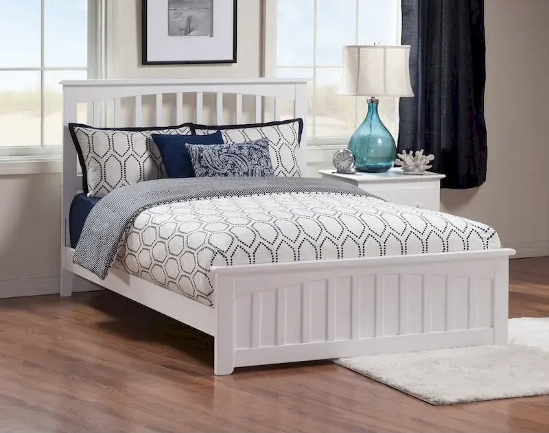 Mission Queen Foundation Bed Frame with Matching Footboard in White