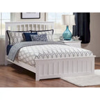 Base Letto Matrimoniale Queen con Pediera Abbinata in Bianco