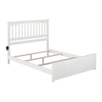 Base Letto Matrimoniale Queen con Pediera Abbinata in Bianco