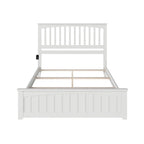 Base Letto Matrimoniale Queen con Pediera Abbinata in Bianco
