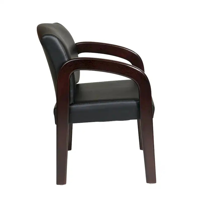 Sedia visitatori in legno finitura espresso