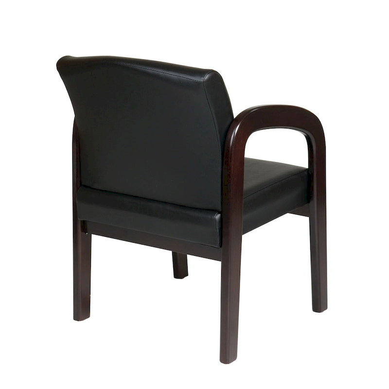 Sedia visitatori in legno finitura espresso