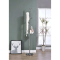 Modern 6 Hook Metal Coat Rack (Chrome)