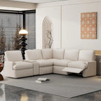 104 Power Recliner Corner Sofa Home Theater Reclining Sofa Sectional Couches with Storage Box, Cup Holders, USB Ports and Powe