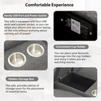 Divano ad angolo reclinabile elettrico 104 per Home Theater, divano sezionale con contenitore, portabicchieri, porte USB e prese di corrente