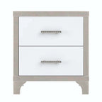 Comodino elegante a specchio lucido con maniglia in metallo