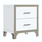 Comodino elegante a specchio lucido con maniglia in metallo