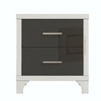 Comodino elegante a specchio lucido con maniglia in metallo
