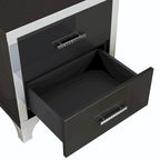 Comodino elegante a specchio lucido con maniglia in metallo