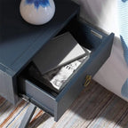 Comodino 1 cassetto blu marino e oro