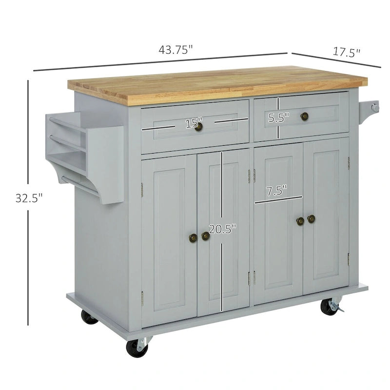 Carrello da Cucina Moderno con Rotelle e Portaspezie