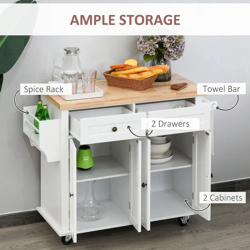 Carrello da Cucina Moderno con Rotelle e Portaspezie