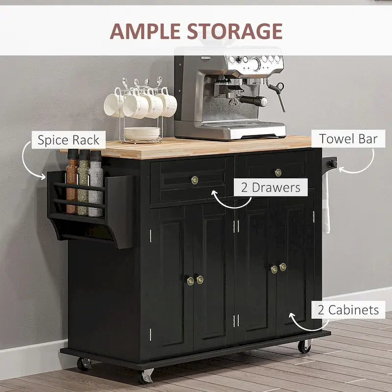 Carrello da Cucina Moderno con Rotelle e Portaspezie
