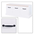 Panca contenitore in legno minimalista con cuscino, Bianco