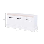 Panca contenitore in legno minimalista con cuscino, Bianco
