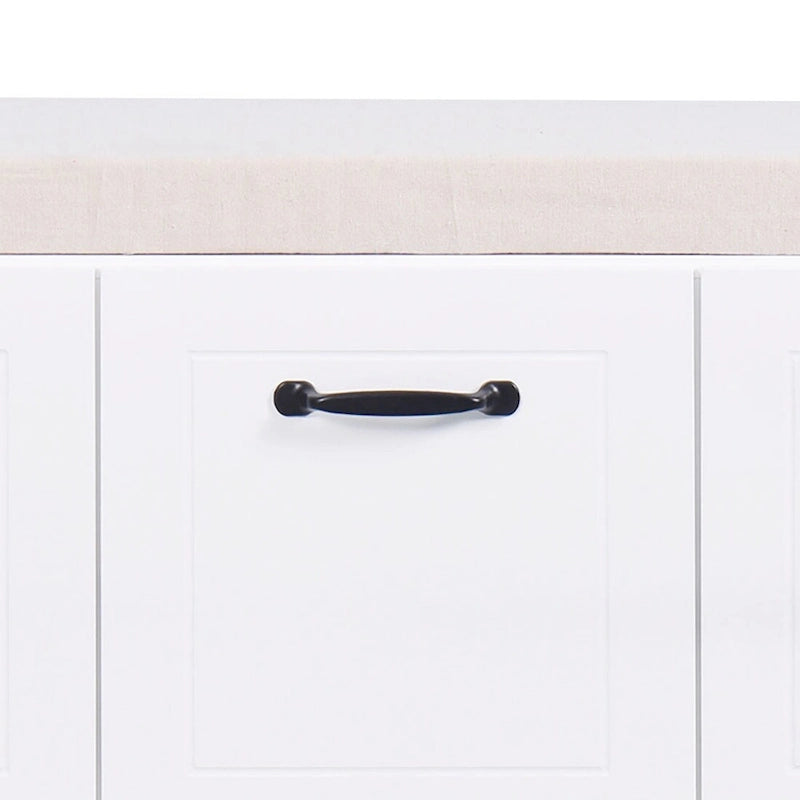 Panca contenitore in legno minimalista con cuscino, Bianco