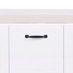 Panca contenitore in legno minimalista con cuscino, Bianco