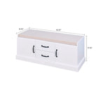 Panca contenitore in legno minimalista con cuscino, Bianco