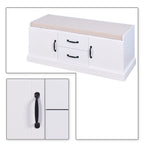 Panca contenitore in legno minimalista con cuscino, Bianco