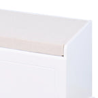Panca contenitore in legno minimalista con cuscino, Bianco