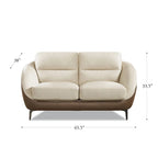 Divanetto in vera pelle fiore con molle e imbottitura in piuma e memory foam