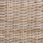 Sedia da pranzo Bohemian in rattan Kubu e legno di mango grigio