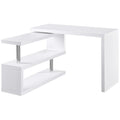 Scrivania angolare girevole a 360 gradi per computer, workstation a L per ufficio domestico con scaffali portaoggetti