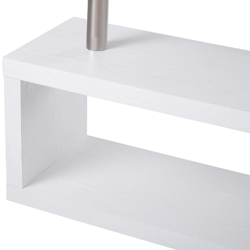 Scrivania angolare girevole a 360 gradi per computer, workstation a L per ufficio domestico con scaffali portaoggetti