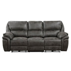 Divano Recliner Doppio Elettrico 90 Pollici, Microfibra Grigia, Porta di Ricarica USB