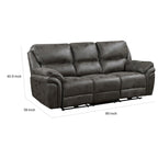 Divano Recliner Doppio Elettrico 90 Pollici, Microfibra Grigia, Porta di Ricarica USB