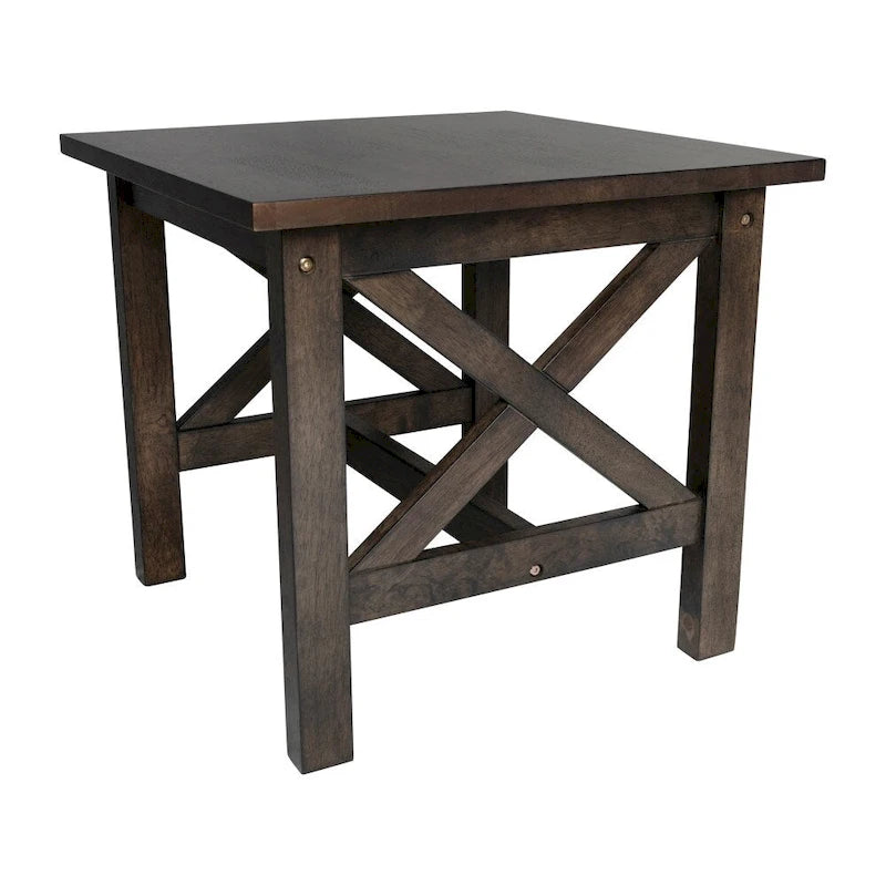 Tavolino tradizionale da divano in legno massello stile rustico