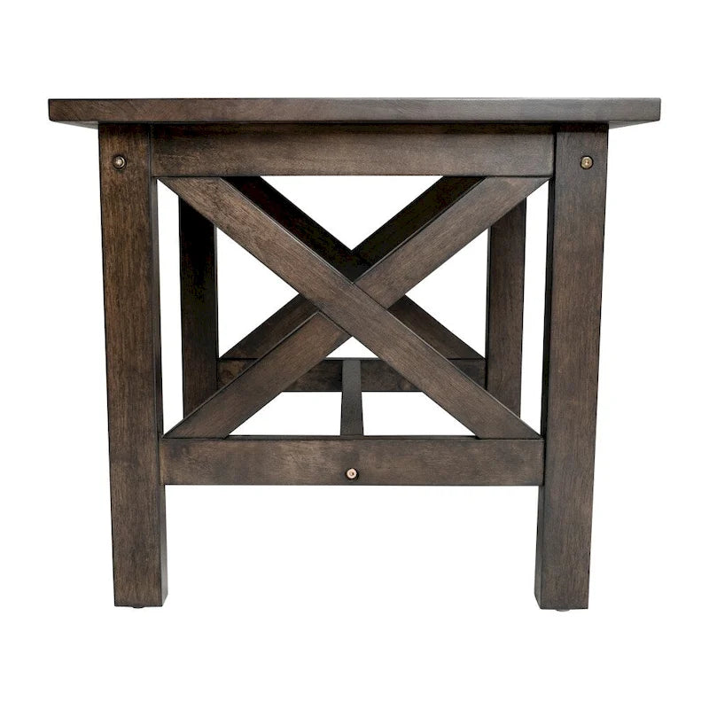Tavolino tradizionale da divano in legno massello stile rustico