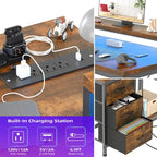 Scrivania da Gaming a L con Prese Elettriche e Luci LED